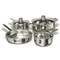 7-Piece Cookware Set Stainless Steel with Encapsulated Base and Tempered Glass Lids